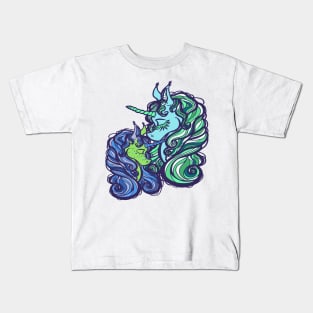 Mother's Day Unicorn w/ Son Kids T-Shirt